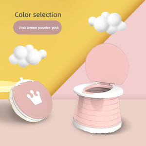 Kids Portable Travel Potty Foldable Training Toilet Seat - Pink - Compact Car & Camping Emergency Commode with Backrest - 50kg Load Capacity - Factory Direct Shop