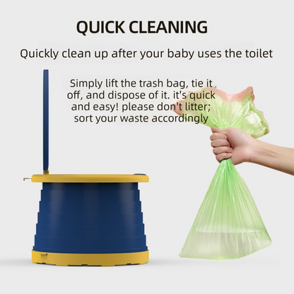 Kids Portable Travel Potty Foldable Training Toilet Seat - Green - Compact Car & Camping Emergency Commode with Backrest - 50kg Load Capacity - Factory Direct Shop