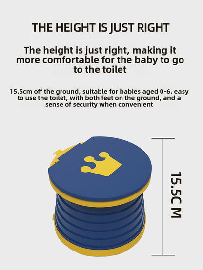 Kids Portable Travel Potty Foldable Training Toilet Seat - Blue - Compact Car & Camping Emergency Commode with Backrest - 50kg Load Capacity - Factory Direct Shop