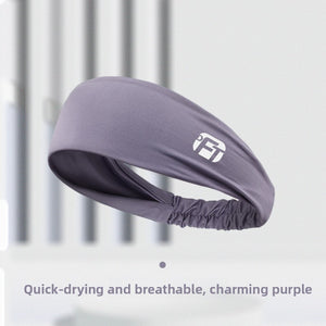 2 Pcs Cooling Sports Headband Moisture Wicking Sweatband for Running Gym & Yoga Non Slip Stretchy Hair Band Black & Purple - Factory Direct Shop