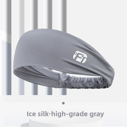 3 PCS Cooling Sports Headband  Ice Silk Moisture Wicking Sweat Band for Running Gym & Yoga Non Slip Stretchy Black Blue & Grey