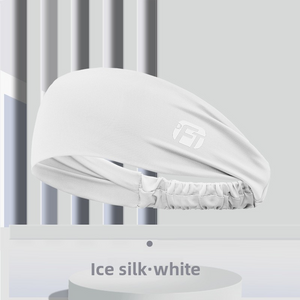 3 PCS Cooling Sports Headband Ice Silk Moisture Wicking Sweat Band for Running Gym & Yoga Non Slip White & Geometric Tech Pattern Black and Grey