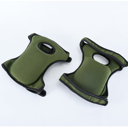 Waterproof Garden Knee Pads High Density EVA Foam Cushion for Weeding & Cleaning Adjustable Neoprene Straps Dark Green 1 Pair