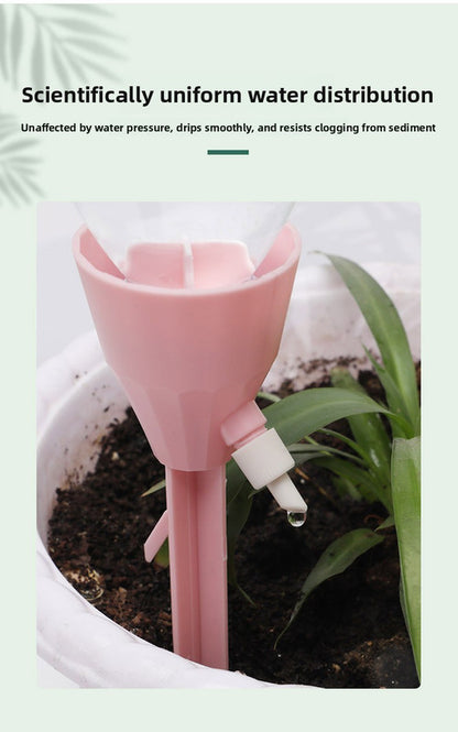 2 PCS Automatic Self-Watering Plant Spikes Adjustable Drip Irrigation System for Indoor Outdoor Garden Pots Holiday Care Green and Pink