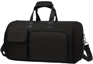 Convertible Travel Garment Bag Large Duffel Suit Carrier with Shoe Compartment & Hidden Backpack Straps Waterproof Black - Factory Direct Shop