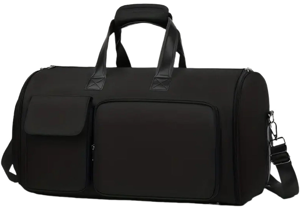 Convertible Travel Garment Bag Large Duffel Suit Carrier with Shoe Compartment & Hidden Backpack Straps Waterproof Black - Factory Direct Shop