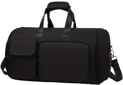 Convertible Travel Garment Bag Large Duffel Suit Carrier with Shoe Compartment & Hidden Backpack Straps Waterproof Black - Factory Direct Shop