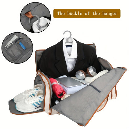 Convertible Travel Garment Bag Large Duffel Suit Carrier with Shoe Compartment & Hidden Backpack Straps Waterproof Black - Factory Direct Shop