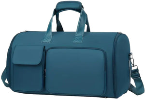 Convertible Travel Garment Bag Large Duffel Suit Carrier with Shoe Compartment & Hidden Backpack Straps Waterproof Blue - Factory Direct Shop