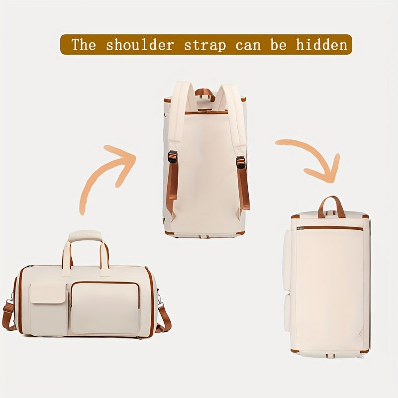 Convertible Travel Garment Bag Large Duffel Suit Carrier with Shoe Compartment & Hidden Backpack Straps Waterproof Blue - Factory Direct Shop