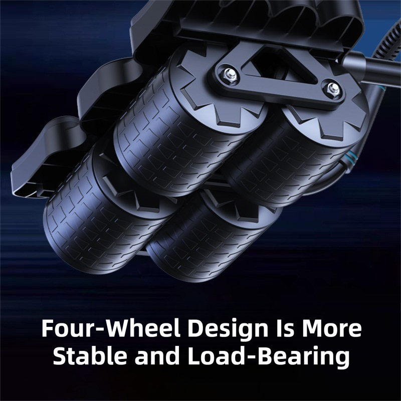 Blue 4-Wheel Automatic Rebound Ab Roller with 8 Elbow Support - Core Trainer  for Home Abdominal Muscle Workout (Beginner-Friendly)