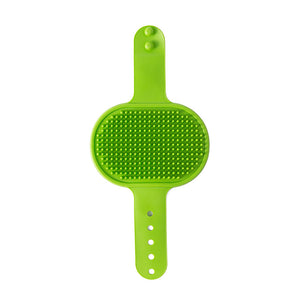 3-Pack Green Multi-Functional Adjustable Silicone TPR Pet Grooming Massage Brush - for De-Shedding, and Furniture Scratching