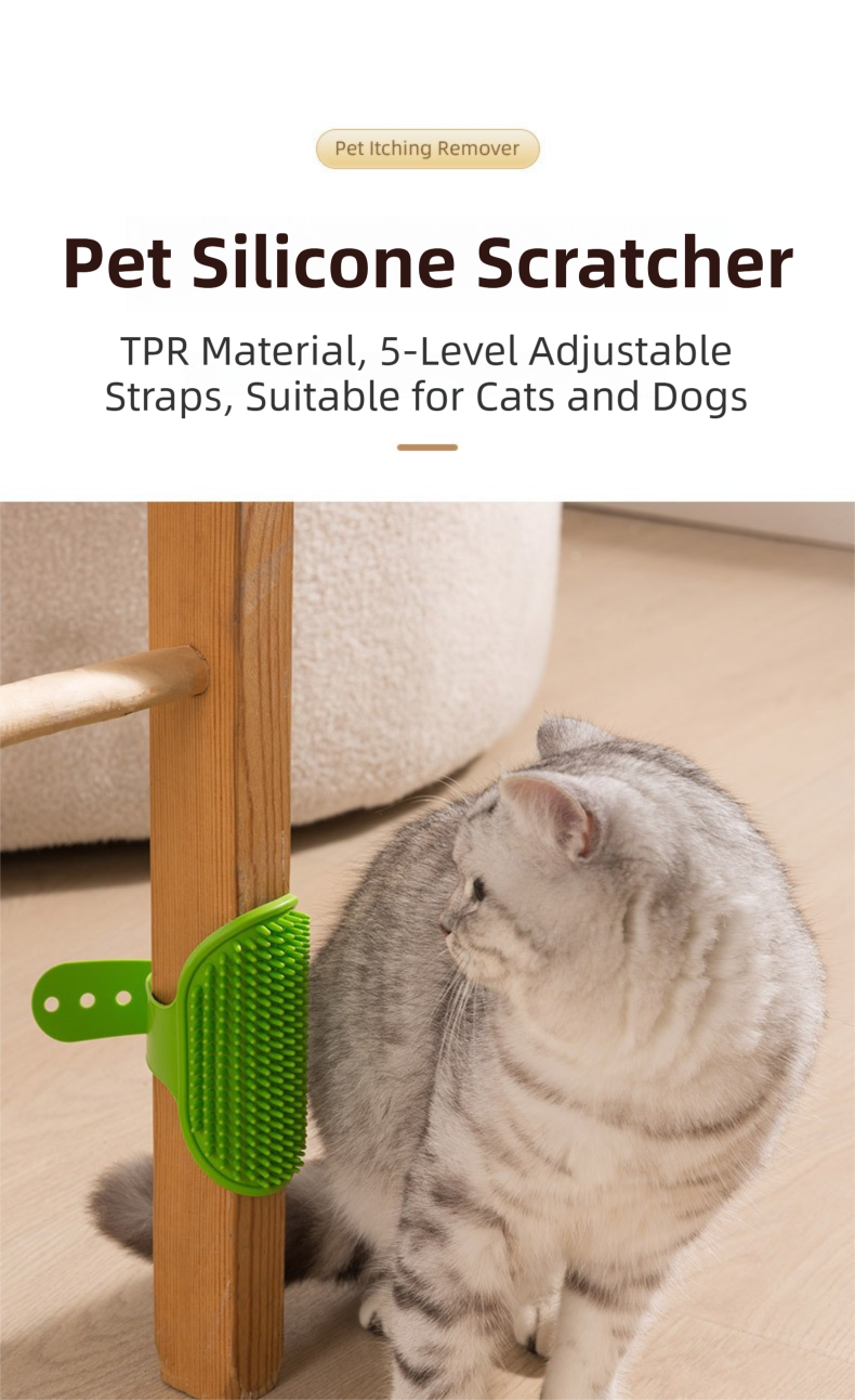 3-Pack Pink Multi-Functional Adjustable Silicone TPR Pet Grooming Massage Brush - for De-Shedding, and Furniture Scratching