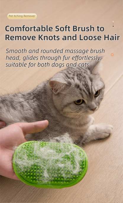 3-Pack Pink Multi-Functional Adjustable Silicone TPR Pet Grooming Massage Brush - for De-Shedding, and Furniture Scratching