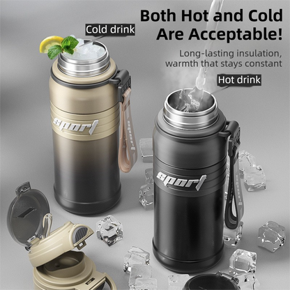 Gradient White 670ml Large Capacity Sports Insulated Tumbler - 316 Stainless Steel Straw Water Bottle, Dual-Use Lid for Travel & Outdoors