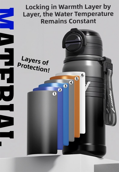 Gradient Coffee 670ml Large Capacity Sports Insulated Tumbler - 316 Stainless Steel Straw Water Bottle, Dual-Use Lid for Travel & Outdoors