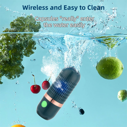 Green Wireless Capsule Fruit and Vegetable Purifier(16x5.4CM) - Portable Food Disinfection & Sterilization Cleaner, 99.9% Bacteria Removal
