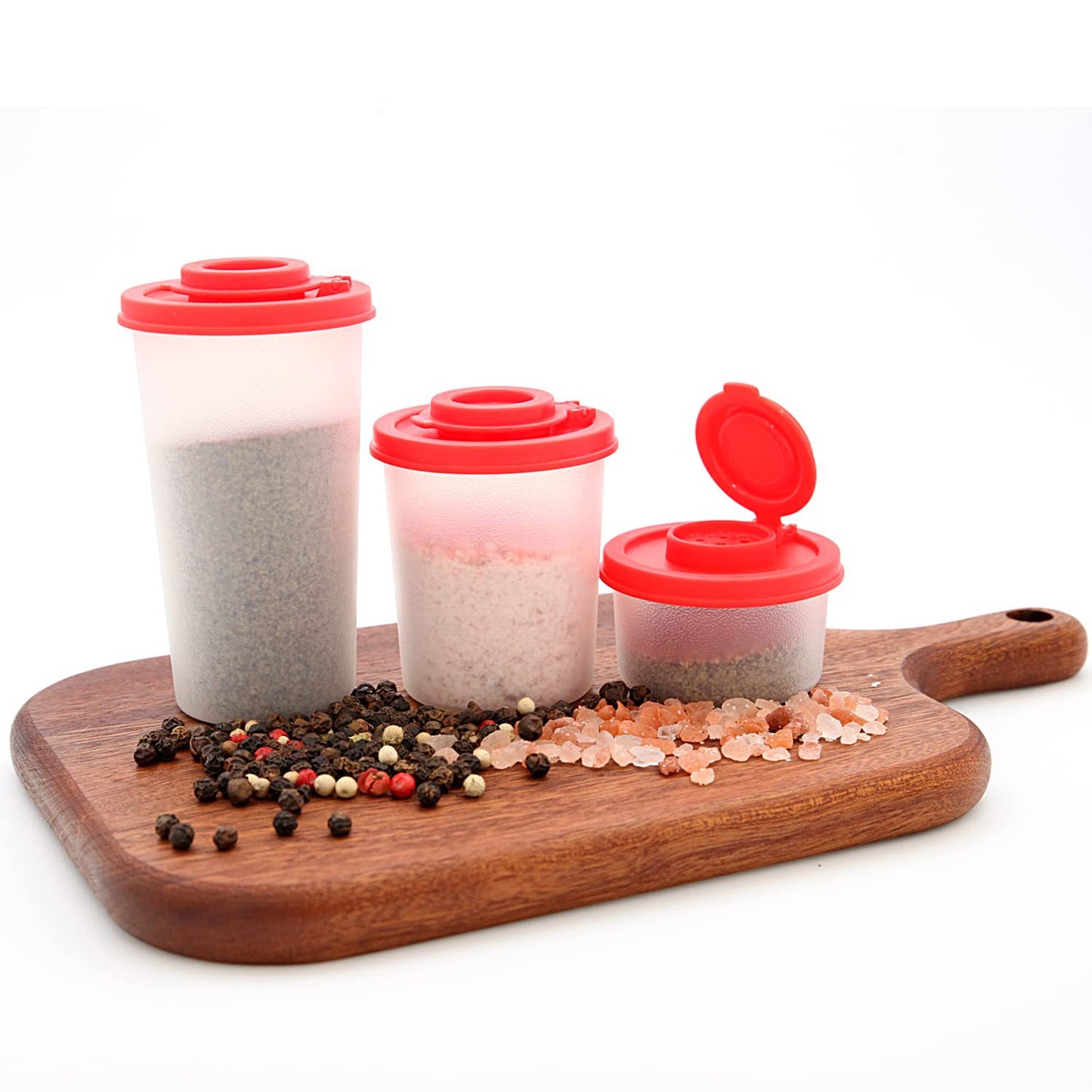 3 - Pack Mini Compact Spice Shaker Set(Small Size) - Transparent Salt and Pepper Dispensers for Camping, Picnic & Outdoor Grilling - Factory Direct Shop