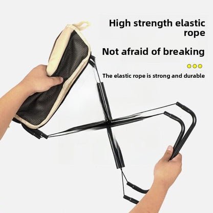 Khaki Foldable Compact Handbag With Stool -  Ultralight Travel Seat with Storage Pockets for Fishing, Hiking & Outdoor Activities