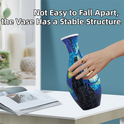 160 PCS Blue and White Porcelain 3D Puzzle Vase - DIY Interlocking Flower Vase Kit, Home Decorative and Toy Gift for Women