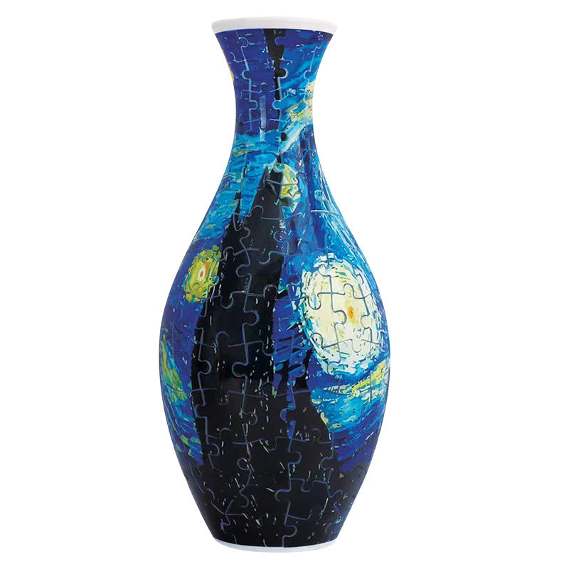 160 PCS Van Gogh 3D Puzzle Vase - DIY Interlocking Flower Vase Kit, Home Decorative and Toy Gift for Women - Factory Direct Shop