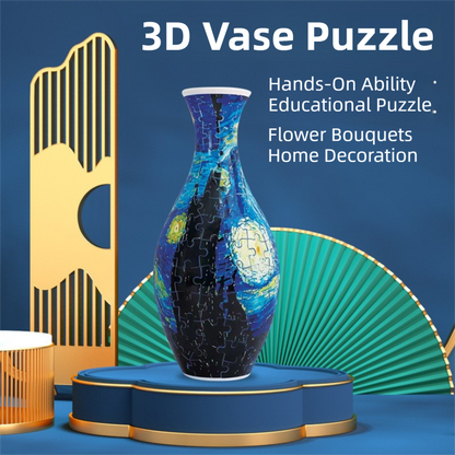 160 PCS Van Gogh 3D Puzzle Vase - DIY Interlocking Flower Vase Kit, Home Decorative and Toy Gift for Women - Factory Direct Shop