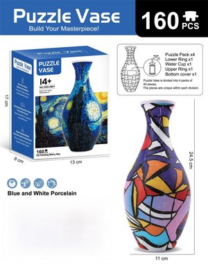 160 PCS Pop Art 3D Puzzle Vase - DIY Interlocking Flower Vase Kit, Home Decorative and Toy Gift for Mom - Factory Direct Shop