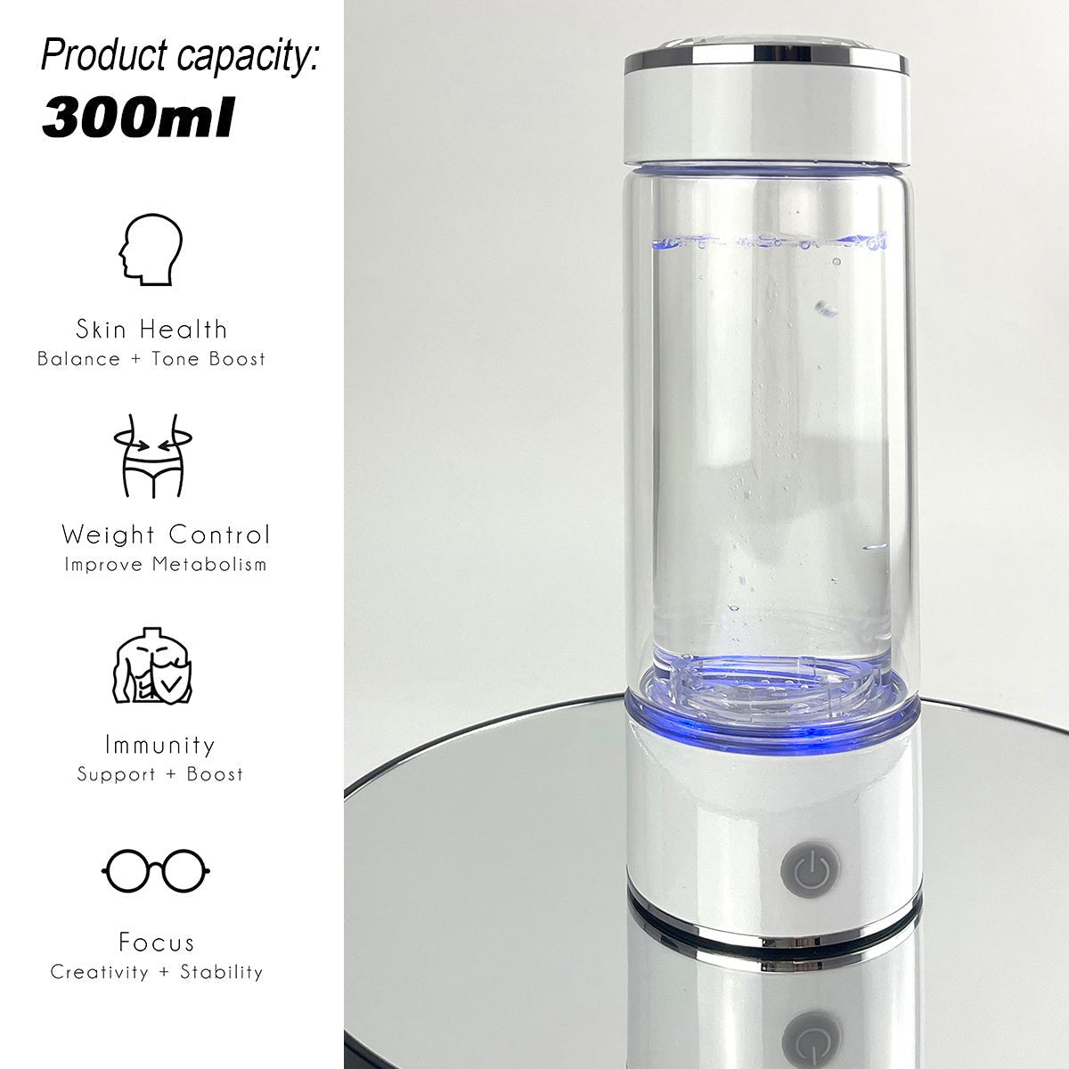 300ml H2 Hydrogen Water Bottle Alkaline Ionizer High compatibility AU - Factory Direct Shop
