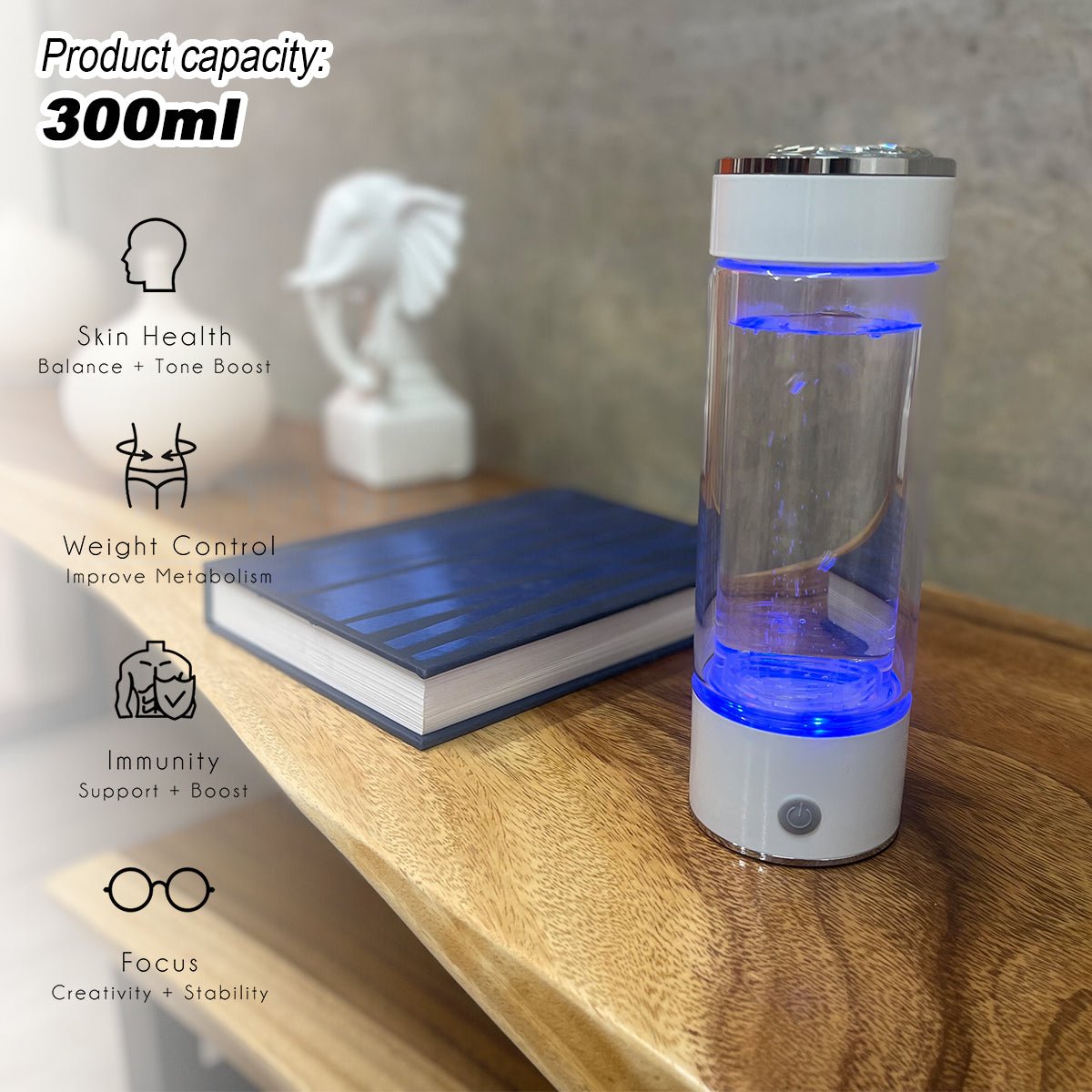 300ml H2 Hydrogen Water Bottle Alkaline Ionizer High compatibility AU - Factory Direct Shop