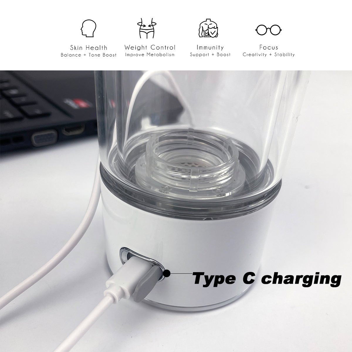 300ml H2 Hydrogen Water Bottle Alkaline Ionizer High compatibility AU - Factory Direct Shop