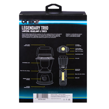 Camping Lantern Brillar Legendary Trio Touch-Headlamp plus Lantern
