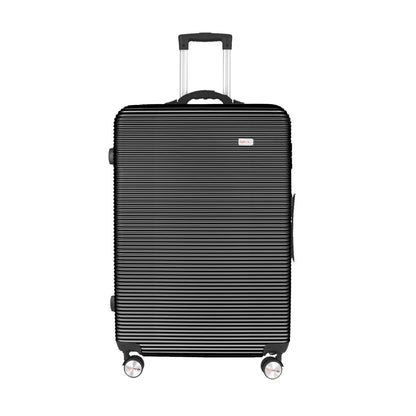 28" Digital Weighing Scale and USB Charging Port Lightweight Luggage Suitcase Black - Factory Direct Shop