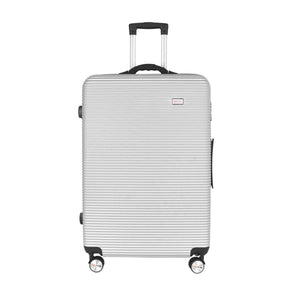 28" Digital Weighing Scale and USB Charging Port Lightweight Luggage Suitcase Silver - Factory Direct Shop