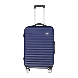 24" Digital Weighing Scale and USB Charging Port Lightweight Luggage Suitcase Silver Blue - Factory Direct Shop