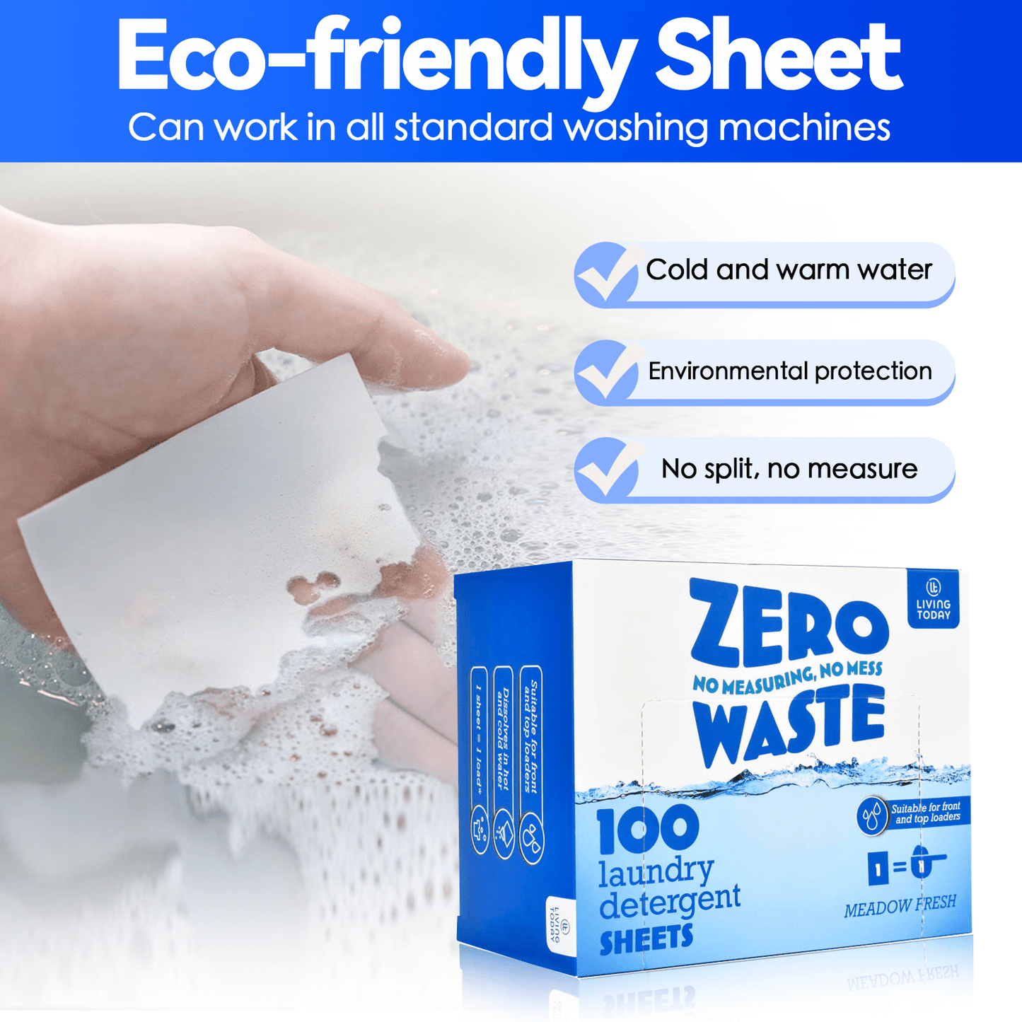 25 Sheets Eco-friendly Ultra Concentrated Laundry Detergent