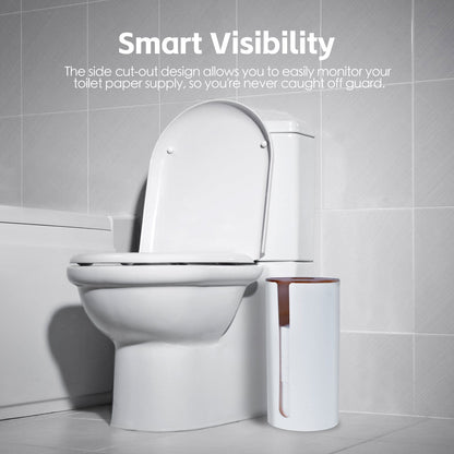 Bamboo Lid Toilet Roll Storage Holder