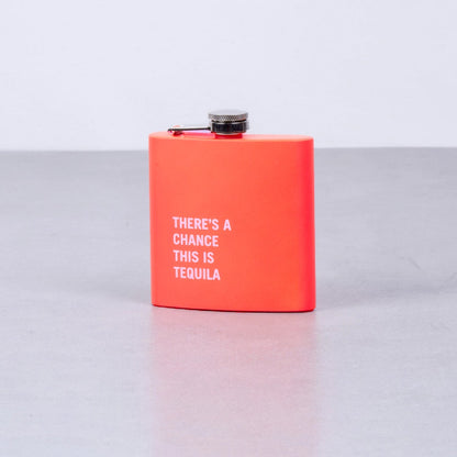 175ml Stainless Steel Hip Flask w Funny Quotes - Peach - Factory Direct Shop