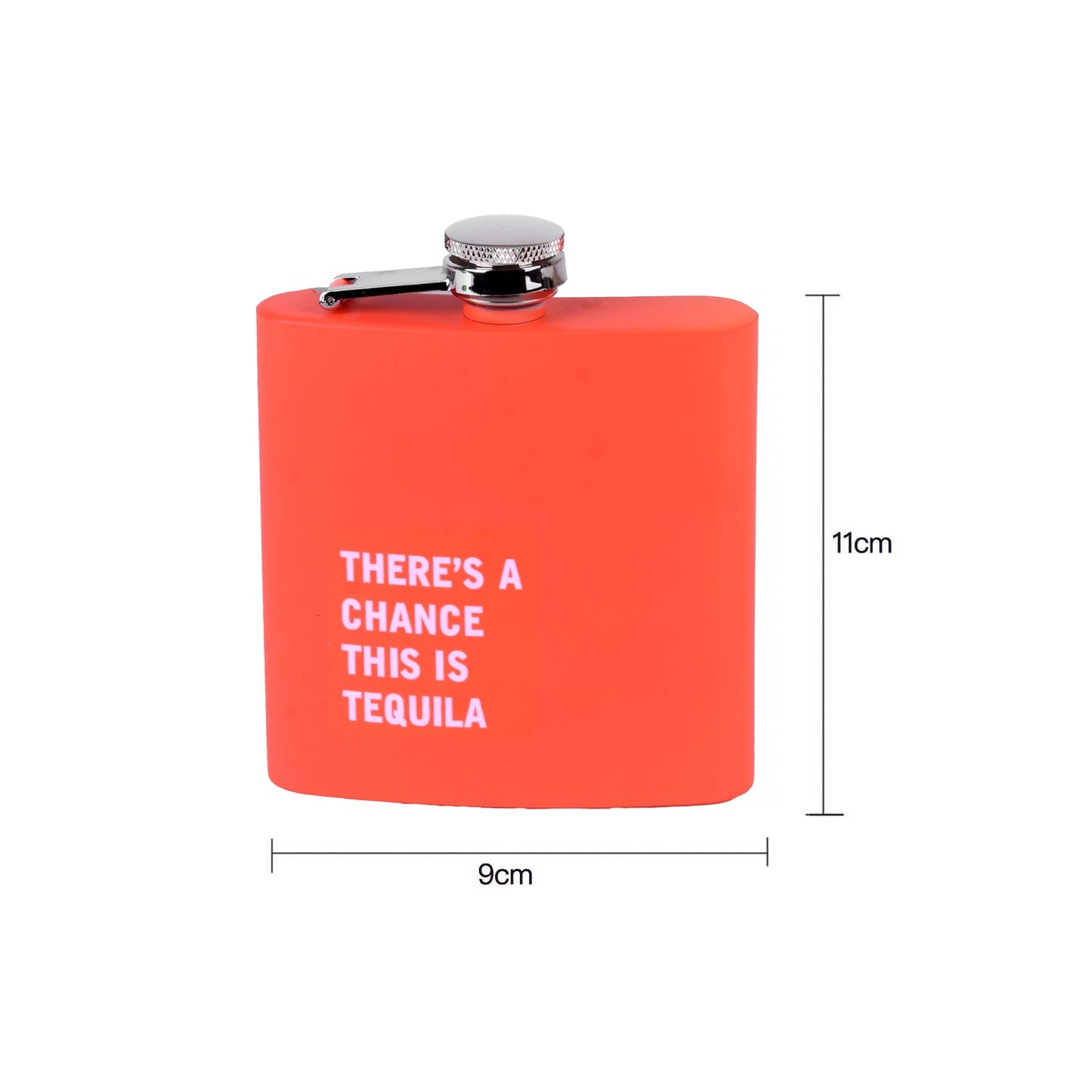 175ml Stainless Steel Hip Flask w Funny Quotes - Peach - Factory Direct Shop