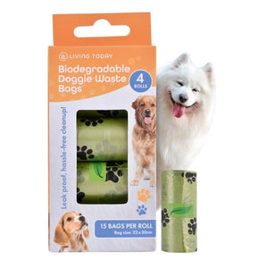 LIVINGTODAY 60 Biodegradable Unscented Pet Dog Poop Waste Bags - Factory Direct Shop