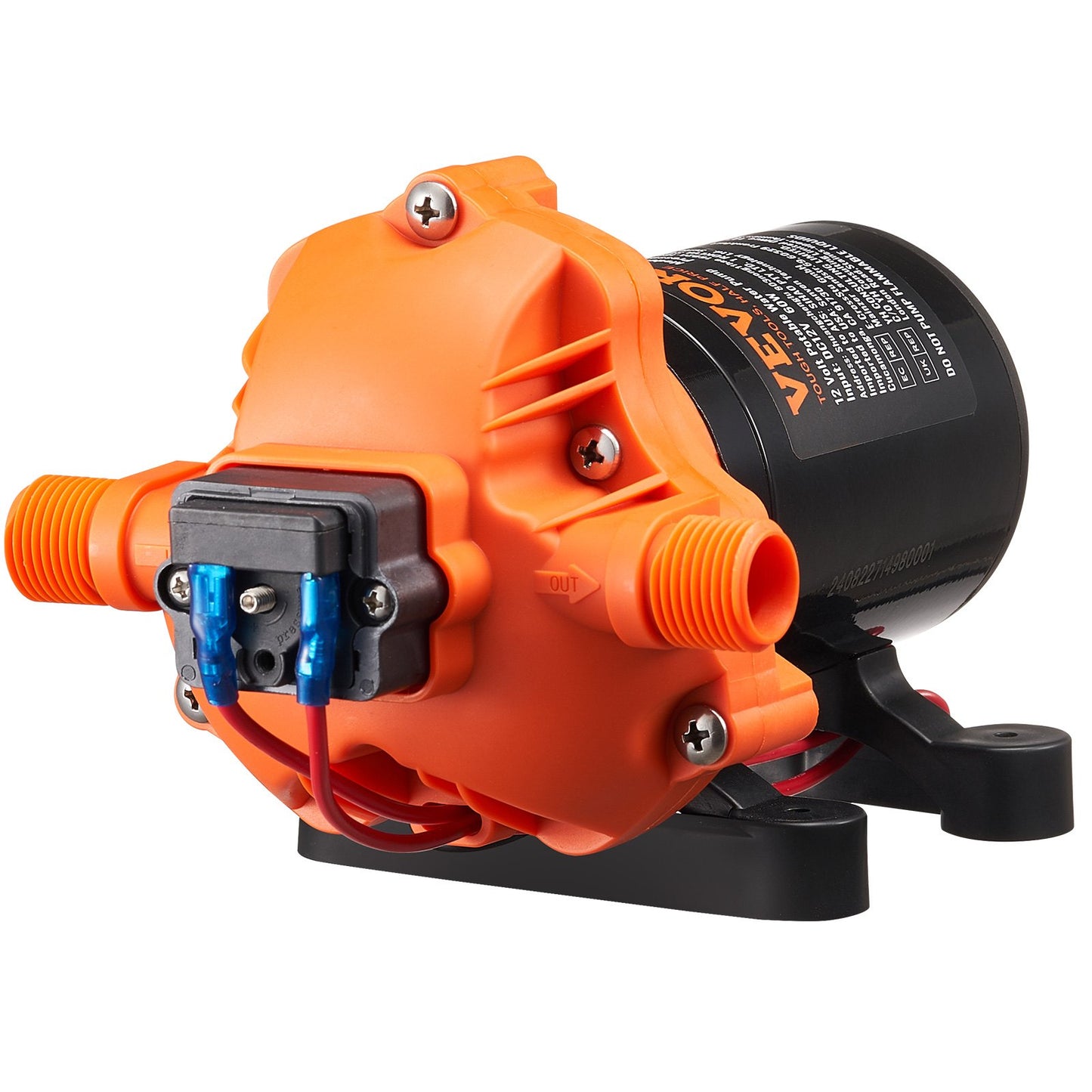 Diaphragm Pump 1.8GPM 6.81 L/min 3-Chamber Water Pump Pressure Switch