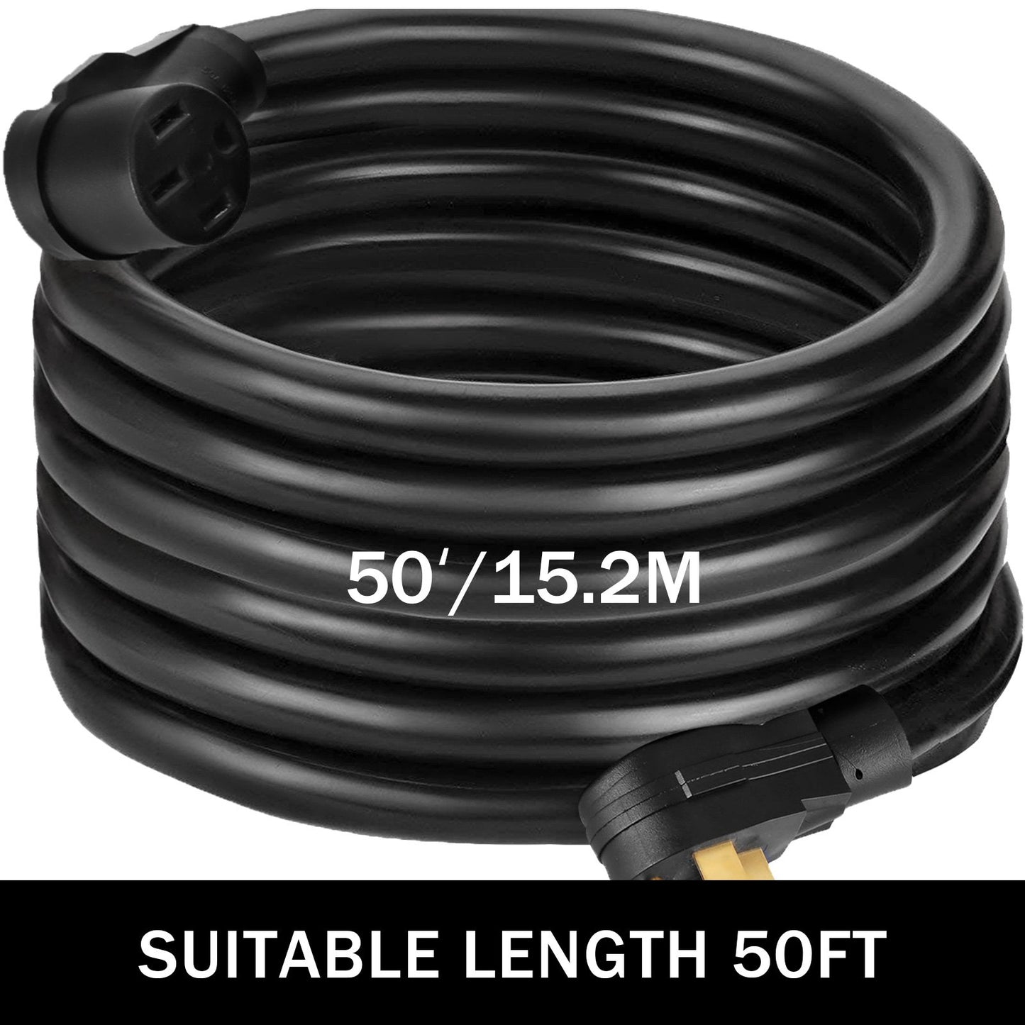 50Ft 50 Amp RV Power Cord Durable Heavy Duty RV Extension Cord Copper Wire RV Cord Power Supply Cable for Trailer Motorhome Camper