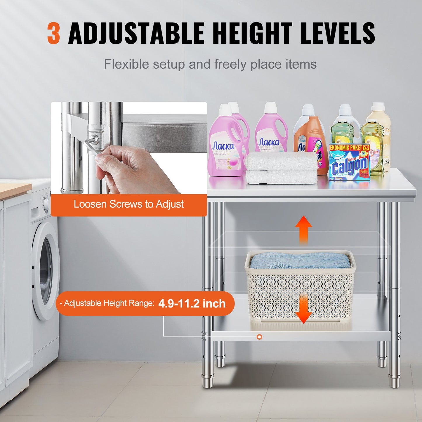 910x610mm Stainless Steel Kitchen Bench Commercial Work Food Prep Table