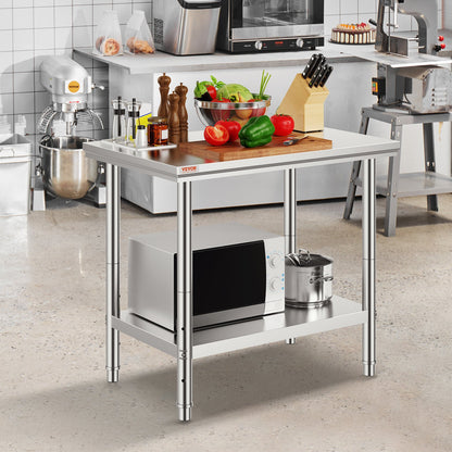 910x610mm Stainless Steel Kitchen Bench Commercial Work Food Prep Table