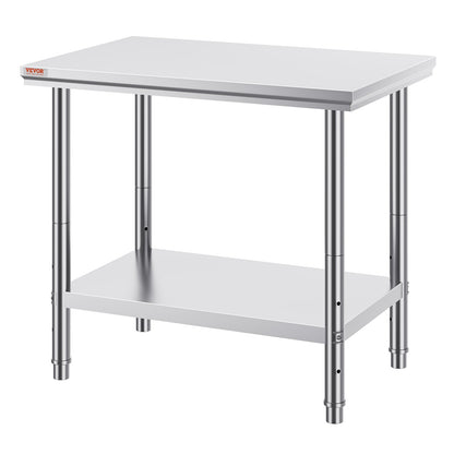 910x610mm Stainless Steel Kitchen Bench Commercial Work Food Prep Table
