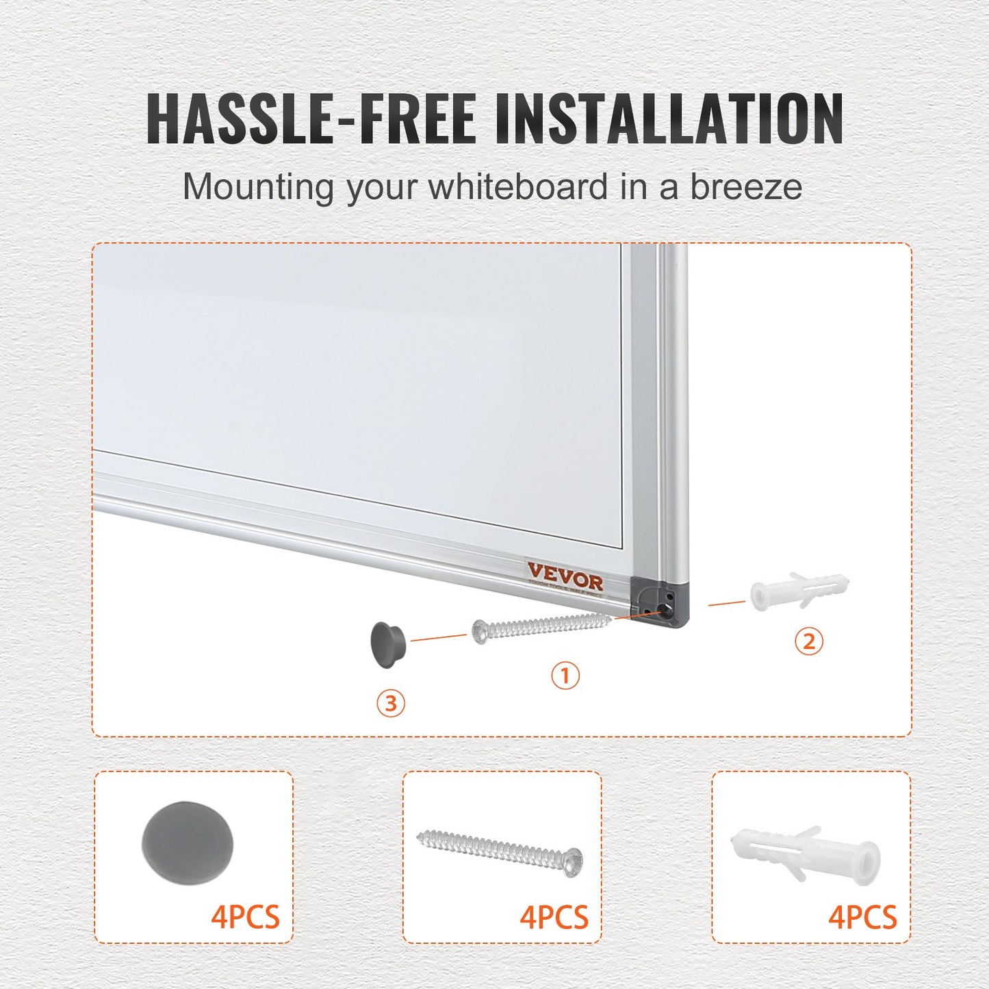 Magnetic Whiteboard Dry Erase Board 36" x 24" Wall Mounted for Office
