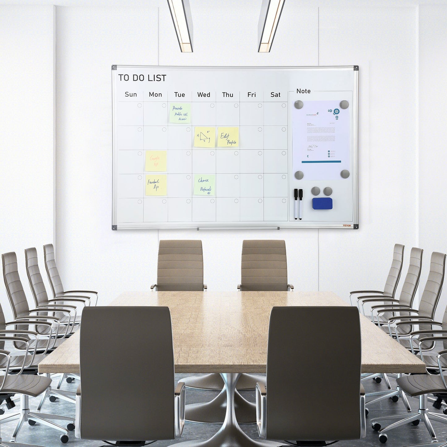 Magnetic Whiteboard Dry Erase Board 36" x 24" Wall Mounted for Office