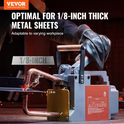 Portable Spot Welder, 1/8-inch Thick Spot Welder Machine with 8KVA Input Capacity, Handheld Welding Tip Gun Metal Sheet Spot Welding Machine for Carbon Steel, Aluminum Sheet