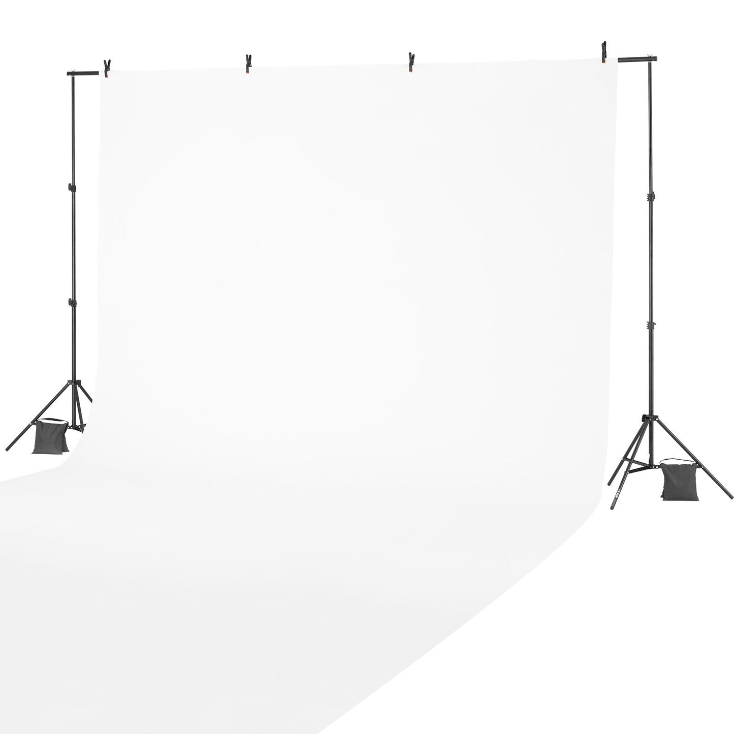 VEVOR Backdrop Stand, 198 x 300 cm Adjustable Photo Backdrop Stand Kit, Portable Background Backdrop Stand with 5 Crossbars, Heavy Duty Projector Screen Stand, for Wedding, Photo Video Studio & Party