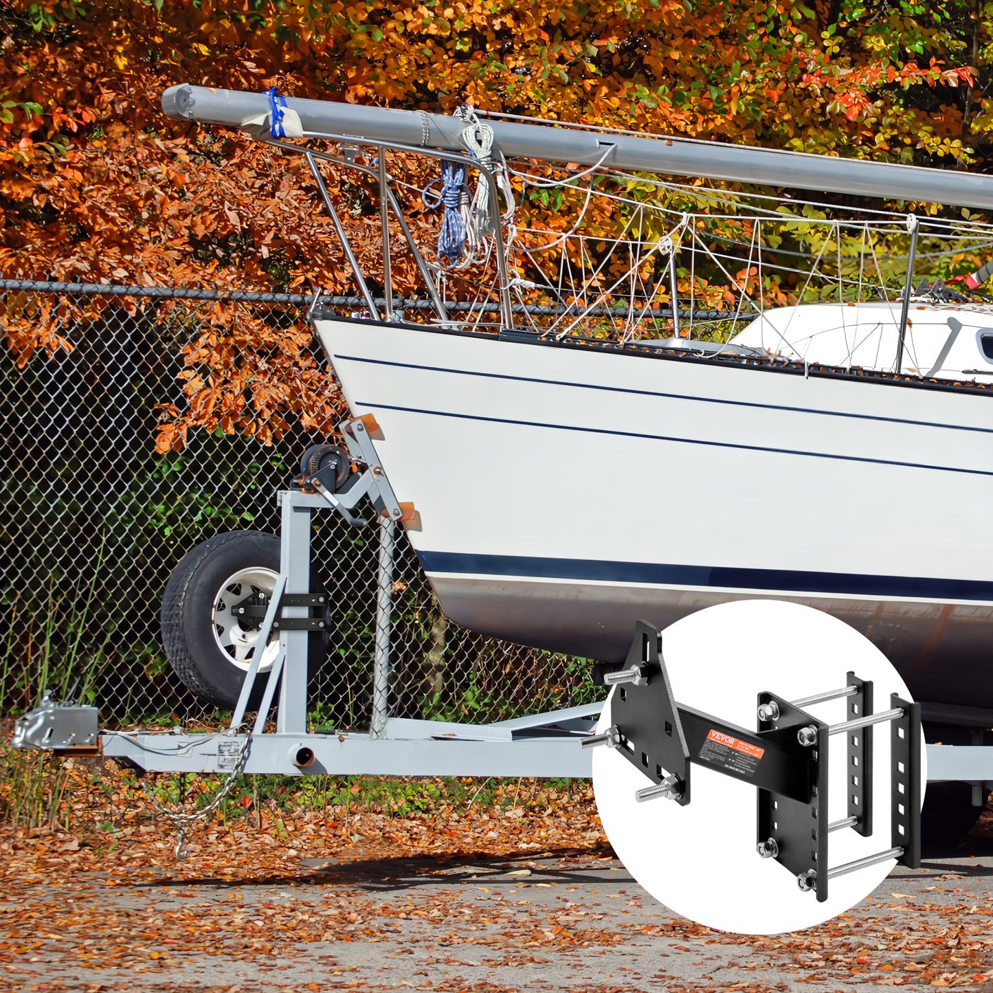 VEVOR Spare Tire Carrier, Trailer Spare Tire Mount, 160 lbs Capacity, Utility Trailer Accessories Fits Most 4 & 5 & 6 & 8 Lugs Wheels on 4", 4.25", 4.5", 4.75", 5", 5.5", 6", 6.5" Bolt Patterns