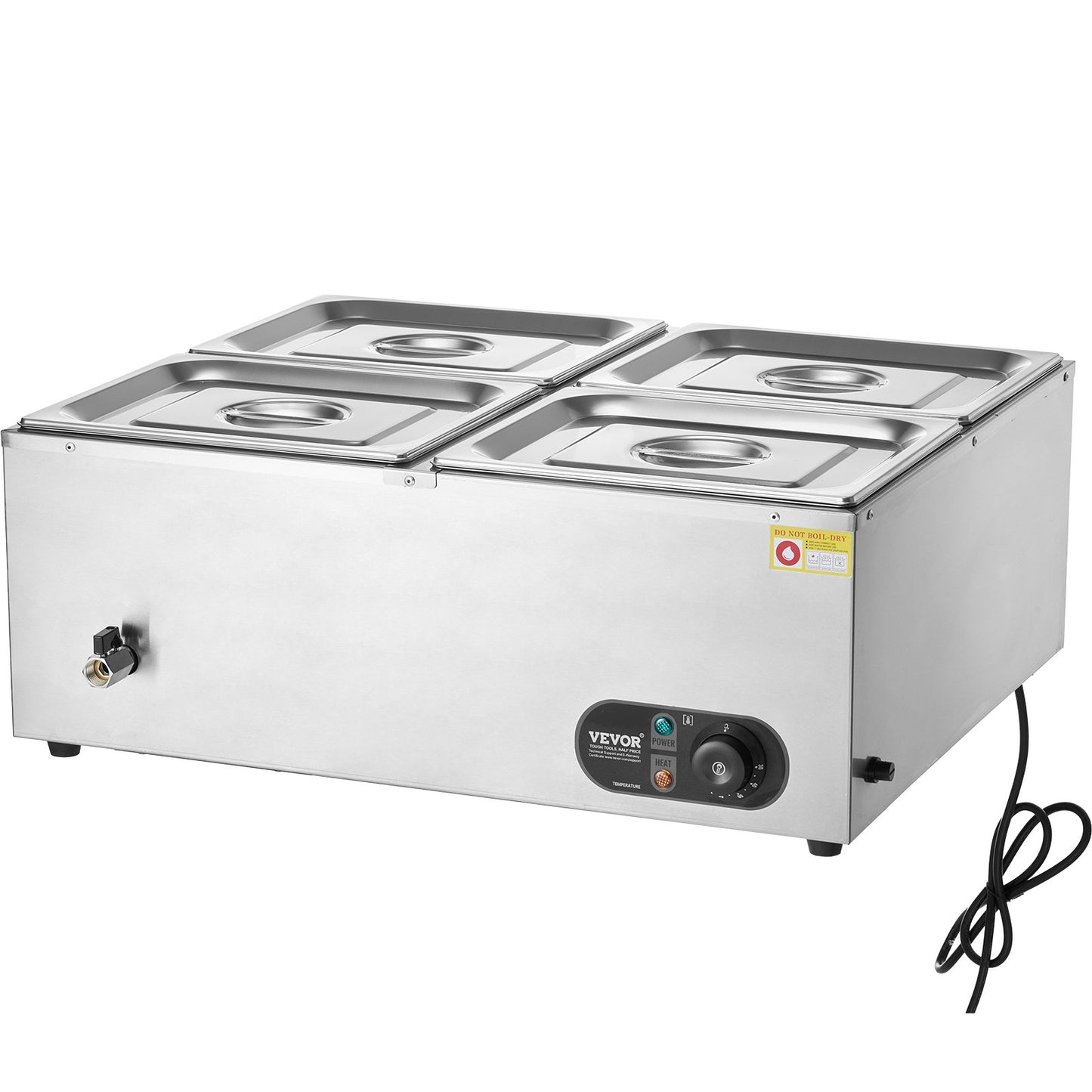Commercial Electric Food Warmer Countertop Buffet 4*12 Qt Pan Bain Marie
